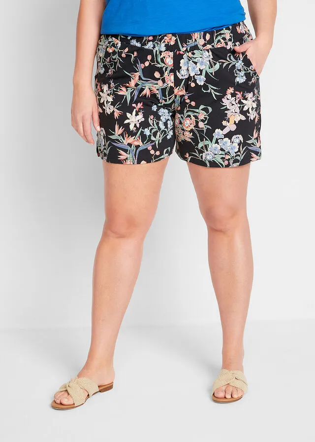 PANTALóN CORTO DE ALGODóN CON CINTURILLA CóMODA (2 UNIDADES) NEGRONEGRO ESTAMPADO